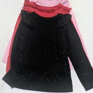 Okie Dokie Pink, Red, and Black Tops Set